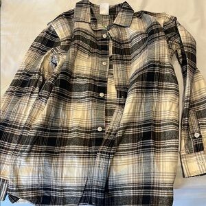 Plaid Kids Shirt - Black and White